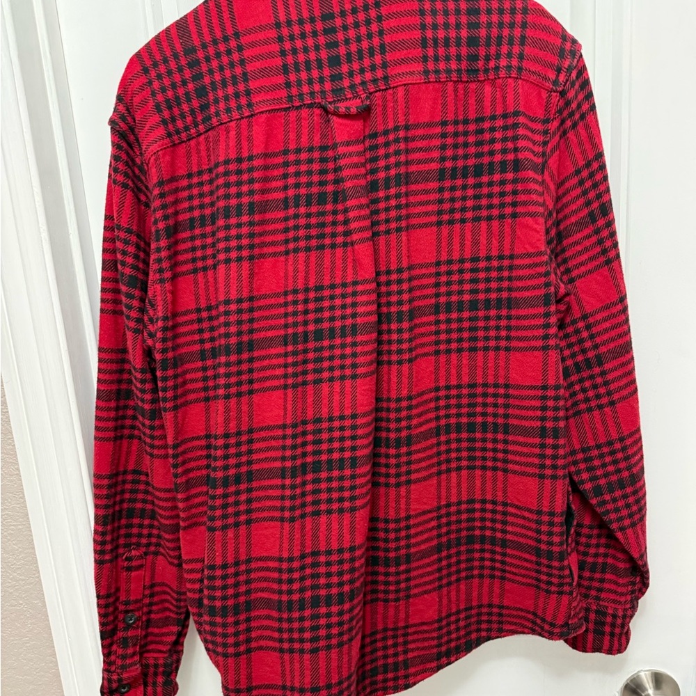 Vintage Woolrich Thick Flannel Button Up Plaid Wool Men's Size XLarge Red (W-3) - Picture 9 of 11